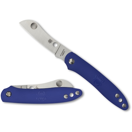 Spyderco 2024 Spyderco Roadie Lightweight Blue Slip Joint Plain SPY-C189PBL